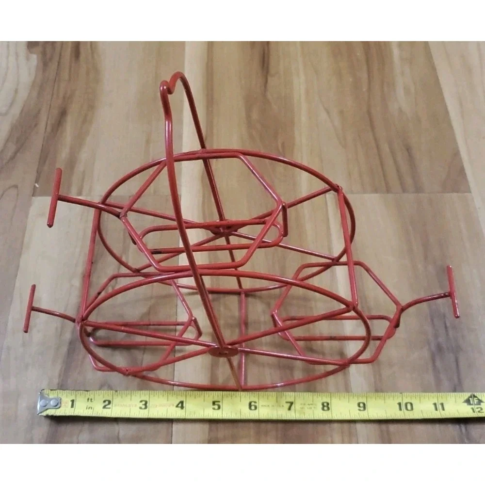 Par A Sol Parasol Hummingbird Feeder Red Metal Ferris Wheel Hanging Caddy
